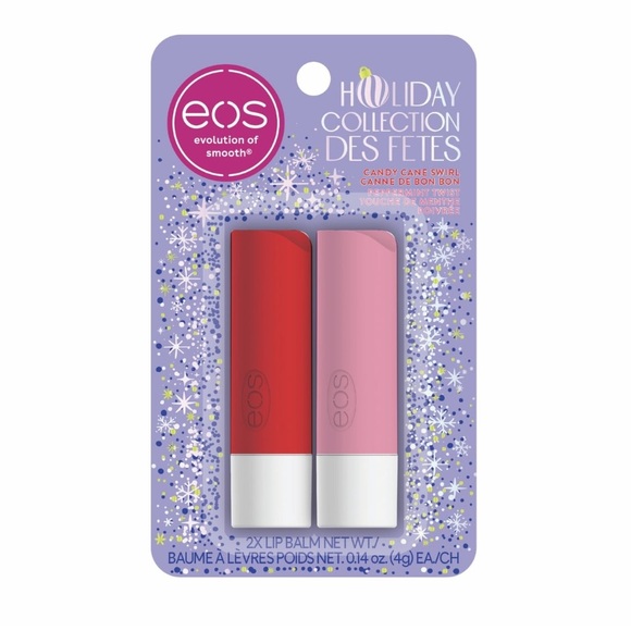 EOS Holiday Candy Cane Swirl and Peppermint Twist Lip Balm Set - Picture 1 of 1